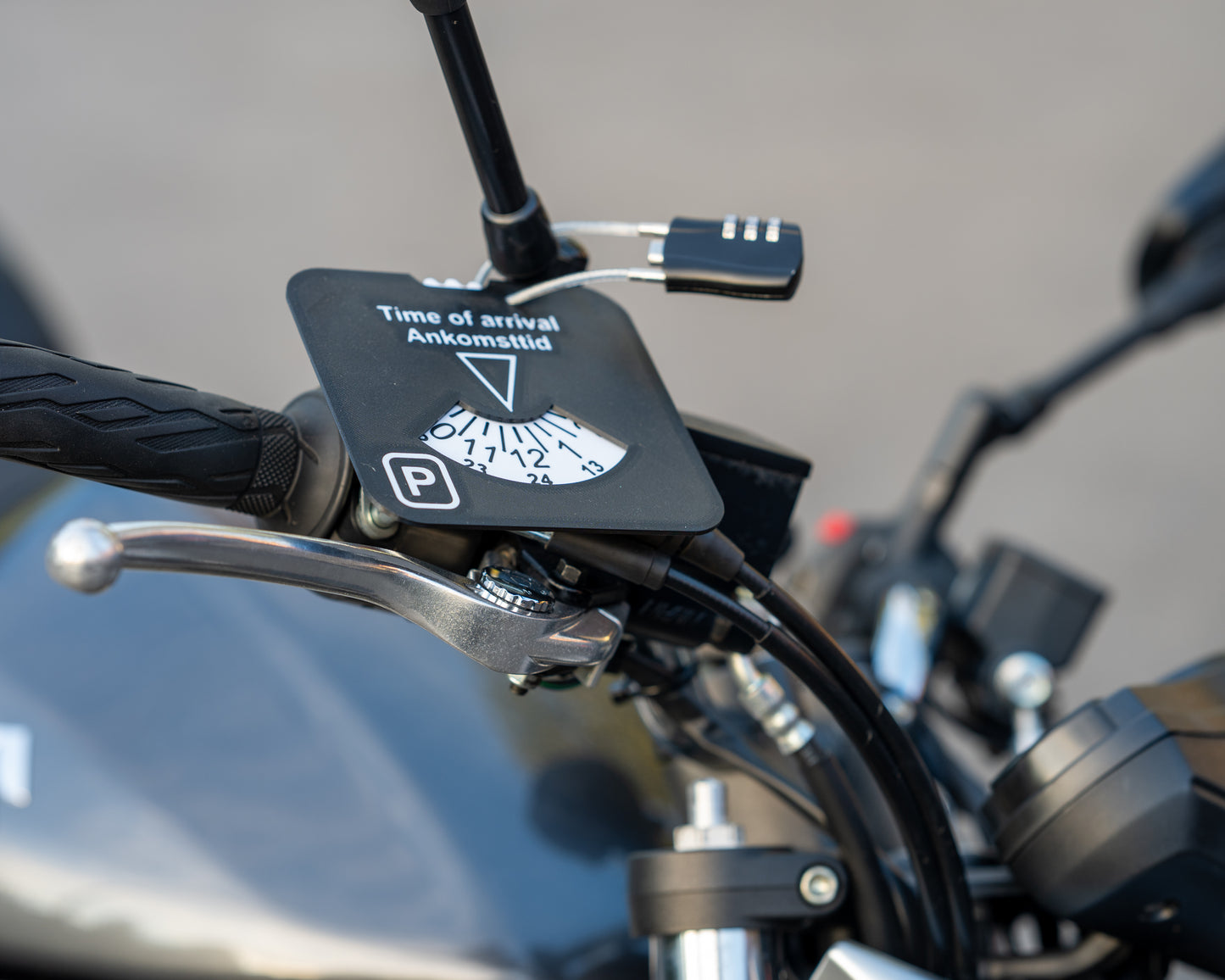 Låsbar P-skiva för motorcykel och moped - Leverans omgång 2, skickas i slutet av juni/början av juli!
