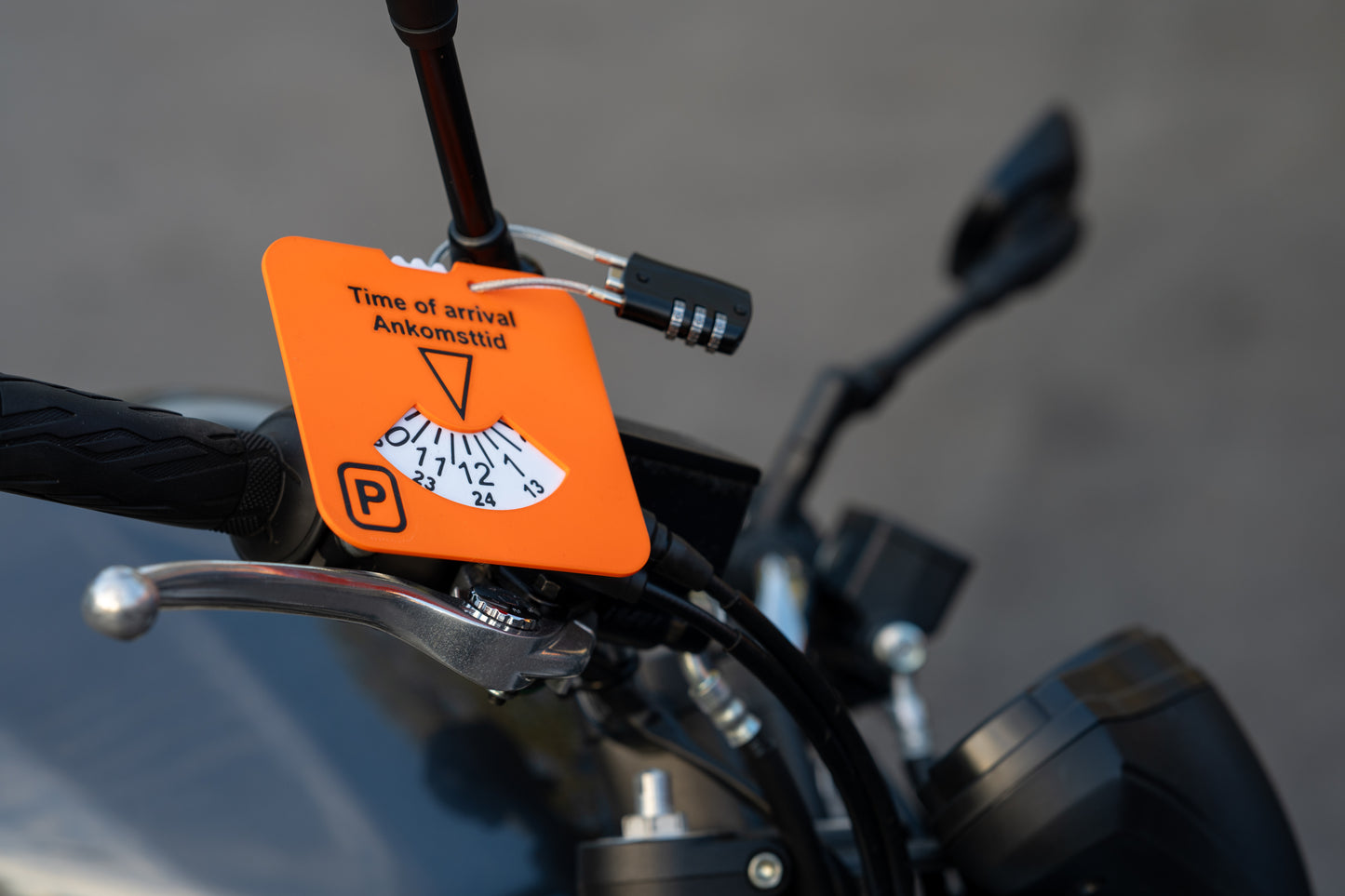 Låsbar P-skiva för motorcykel och moped - Leverans omgång 2, skickas i slutet av juni/början av juli!